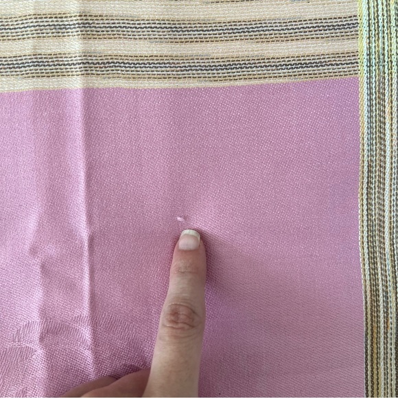 Geometric Pink Brown Silk Pashmina Fringe Shawl Scarf - Picture 6 of 6